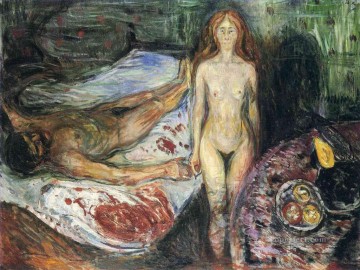 有名な要約 Painting - マラー1世の死 1907年 エドヴァルド・ムンク 表現主義